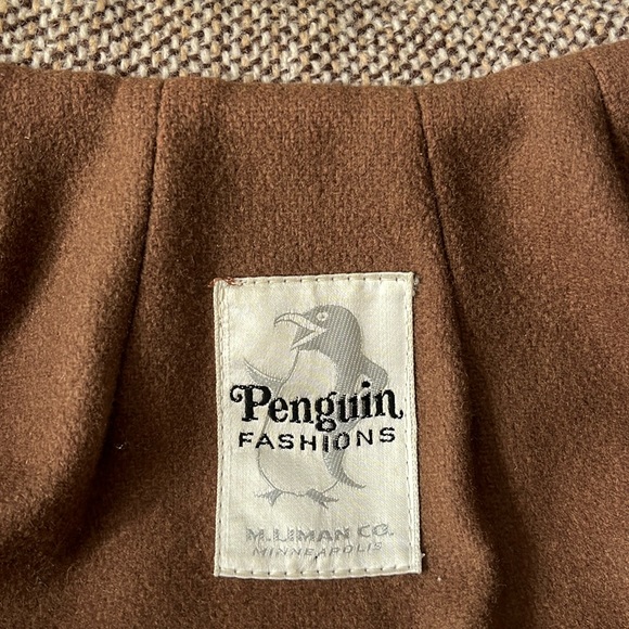Vintage 60’s Tweed Coat‎ M. Liman Co. Penguin Fashions Brown Tan Size Various - Picture 12 of 16